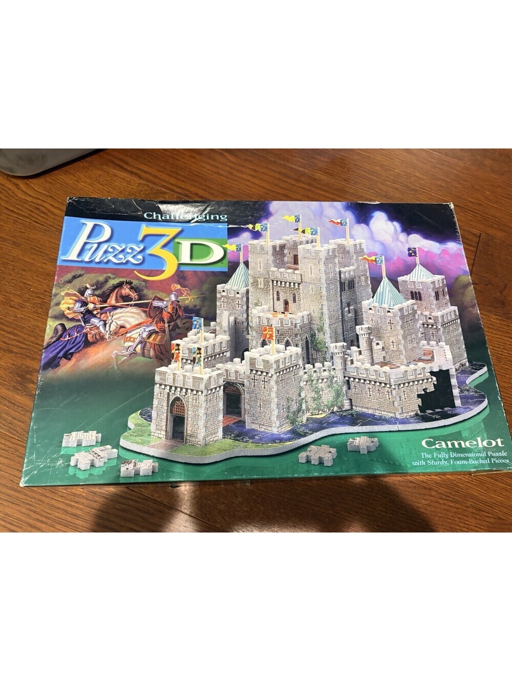 Milton Bradley Challenging PUZZ -3D Camelot 620 Piece Puzzle 1995 Foam Backed